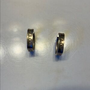 Tiffany & Co. Silver Logo Earrings